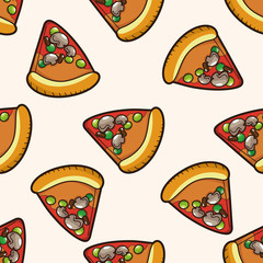 pizza , cartoon seamless pattern background
