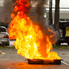 fire extinguisher on a training 