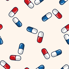 pills , cartoon seamless pattern background