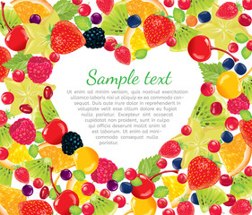 Frame heart with berries