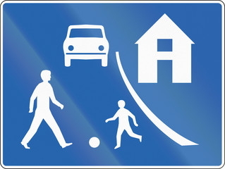 Road sign in Iceland - Residential zone
