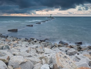 Beautiful dramatic weather seascape of Baltic sea