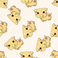 animal cartoon , cartoon seamless pattern background