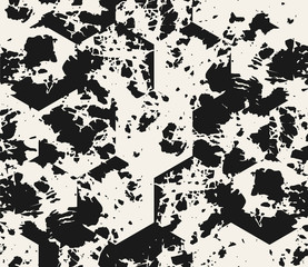 Vector seamless pattern. Abstract grunge background with black