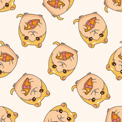 animal cartoon , cartoon seamless pattern background