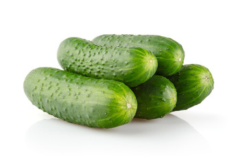 Fresh Cucumbers Isolated on White Background