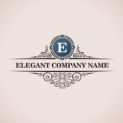 Luxury logo. Calligraphic pattern elegant decor elements vector