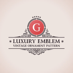 Luxury logo. Calligraphic pattern elegant decor elements vector