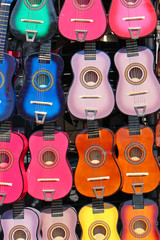 Small colorful guitars