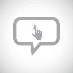 Hand cursor grey message icon