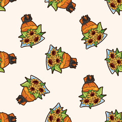 flower bouquet , cartoon seamless pattern background