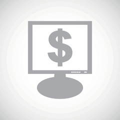 Dollar grey monitor icon