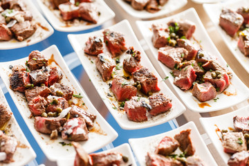 meat on the catering table