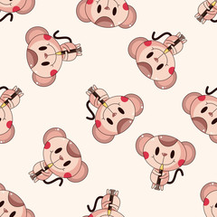 animal mouse playing instrument cartoon , cartoon seamless pattern background