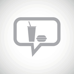 Fast food grey message icon