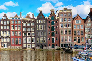 Fototapeta premium Traditional old buildings in Amsterdam, the Netherlands