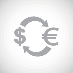Grey dollar euro exchange icon