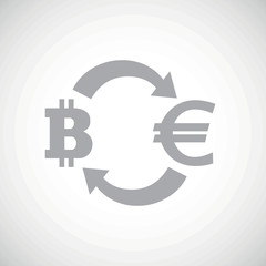 Grey euro bitcoin exchange icon