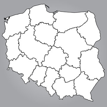 Fototapeta Mapa Polski Województwa 