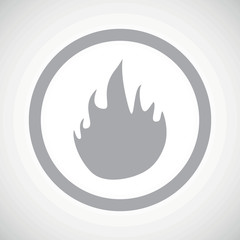 Grey fire sign icon