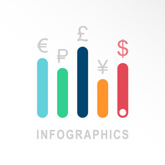 Infographic vector icon. Business emblem template charts graph p