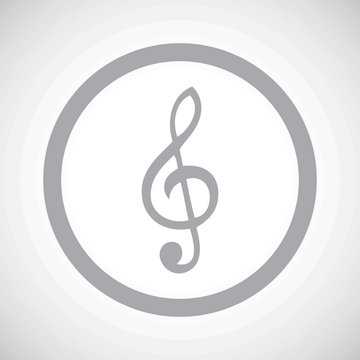 Grey treble clef sign icon