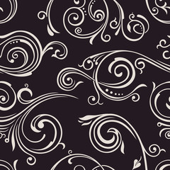 Seamless vector curves wallpaper. Vintage background pattern orn