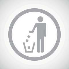 Grey recycling sign icon