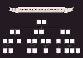 Genealogical tree of your family. Calligraphic frames ornament