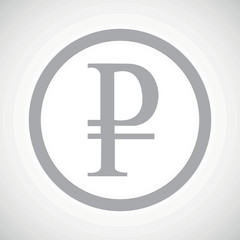 Grey ruble sign icon