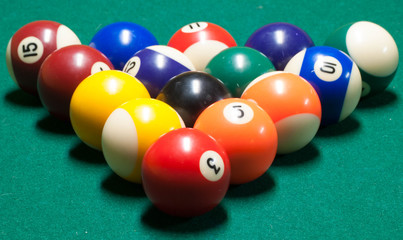 Racked Billiards Balls