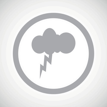 Grey thunderstorm sign icon