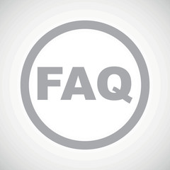 Grey FAQ sign icon