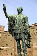Fototapeta na wymiar Statue CAESARI NERVAE Augustus, Rome, Italy
