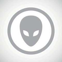 Grey alien sign icon
