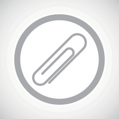 Grey paperclip sign icon