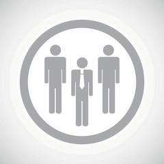Grey work team sign icon