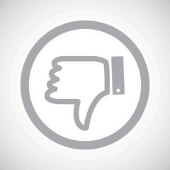 Grey dislike sign icon