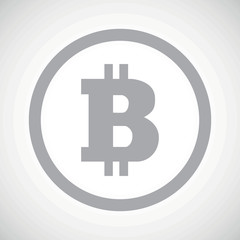 Grey bitcoin sign icon