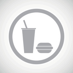 Grey fast food sign icon