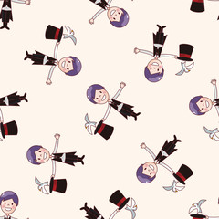 magician , cartoon seamless pattern background