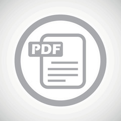 Grey PDF file sign icon