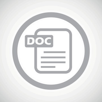 Grey DOC file sign icon
