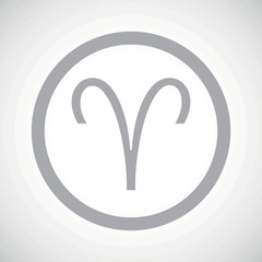 Grey aries sign icon