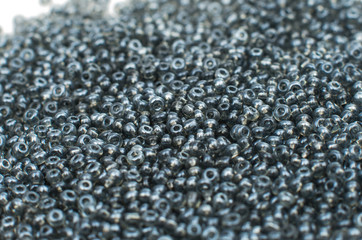 close up multi colored beads heap