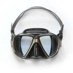 Dive Mask on a white background with space for your text.