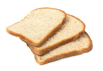 Sliced bread closeup. Isolated on white background