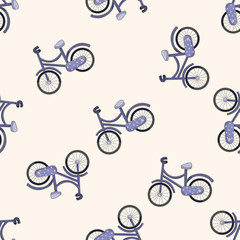 Naklejka premium transportation bike , cartoon seamless pattern background