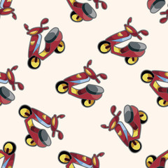 transportation motor , cartoon seamless pattern background