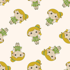 fairytale princess , cartoon seamless pattern background